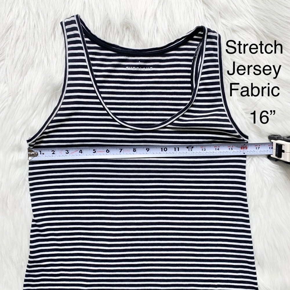 SOLD-Everlane Black and White Striped Casual Sleeveless Maxi Dress - Picture 10 of 11